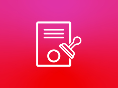 Icon Formular mit Stempel